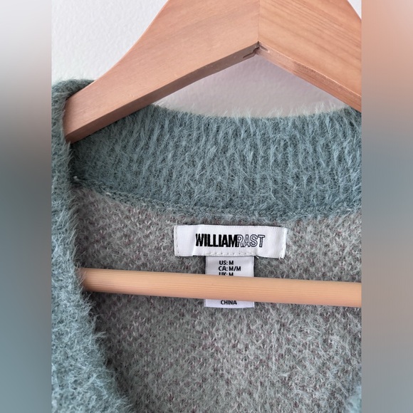 William Rast Soft Short Hair Fur Argyle Pullover Oversized Sweater Vest Size M - Picture 5 of 10